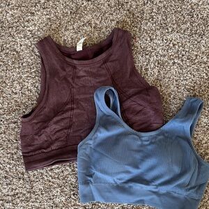 Aerie Sports Bras in Burgundy and Blue